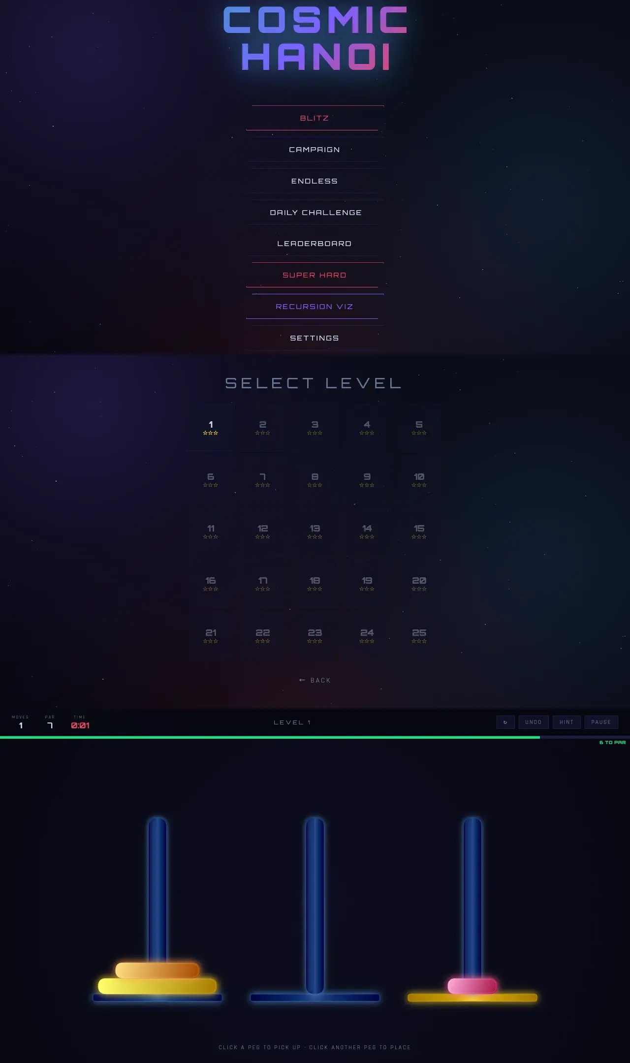 The Cosmic Hanoi website, full page